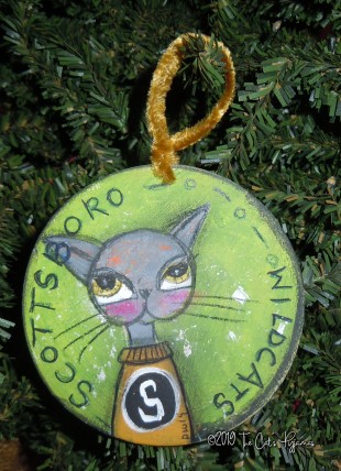 Scottsboro Wildcats Ornament Bright green